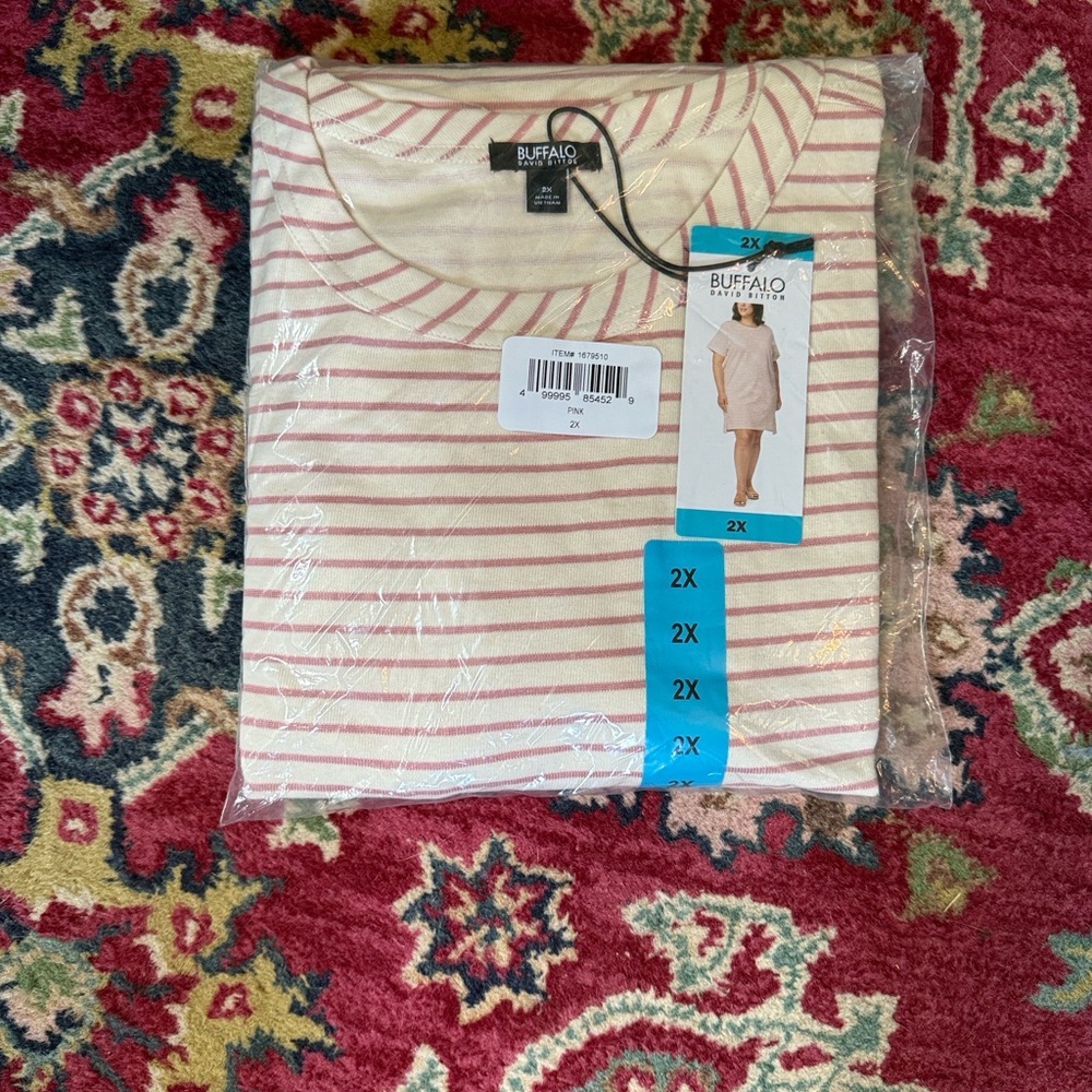 Buffalo David Bitton Kids Long Sleeve Shirt - Cream and Pink Stripes